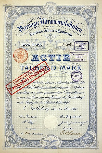 Aktie von 1890