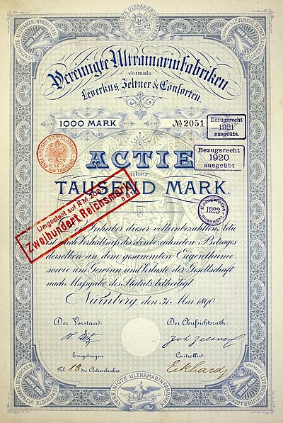 Aktie von 1890