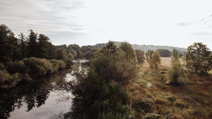 Fluss und Uferregion