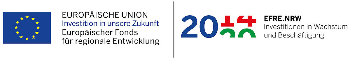 Logo der EU und des Ministeriuns für Heimat, Kommunales, Bau und Digitalisierung des Landes NRW